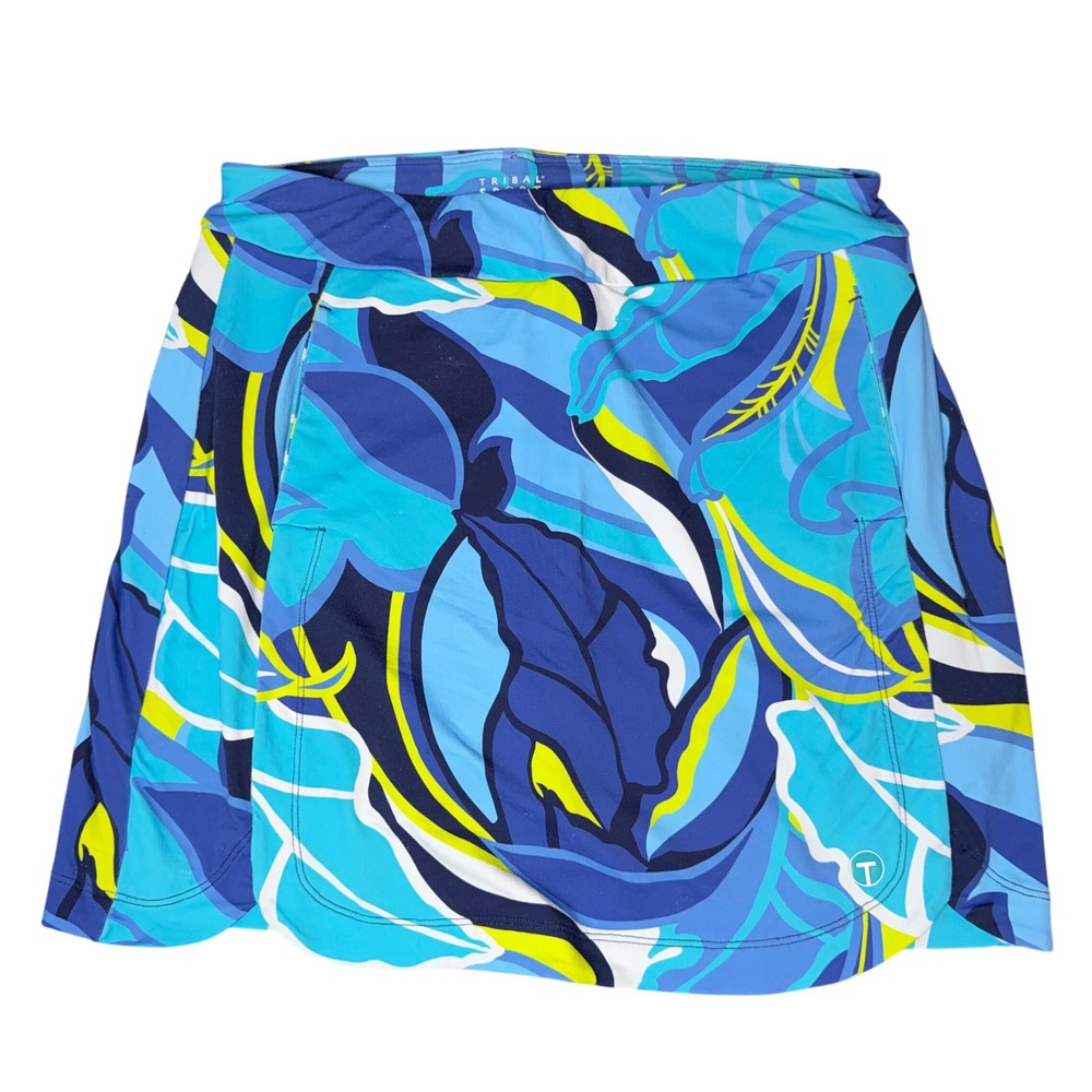 Tribal Sport Botanical Skort Blue Floral Golf Tennis Preppy Country Club P/S